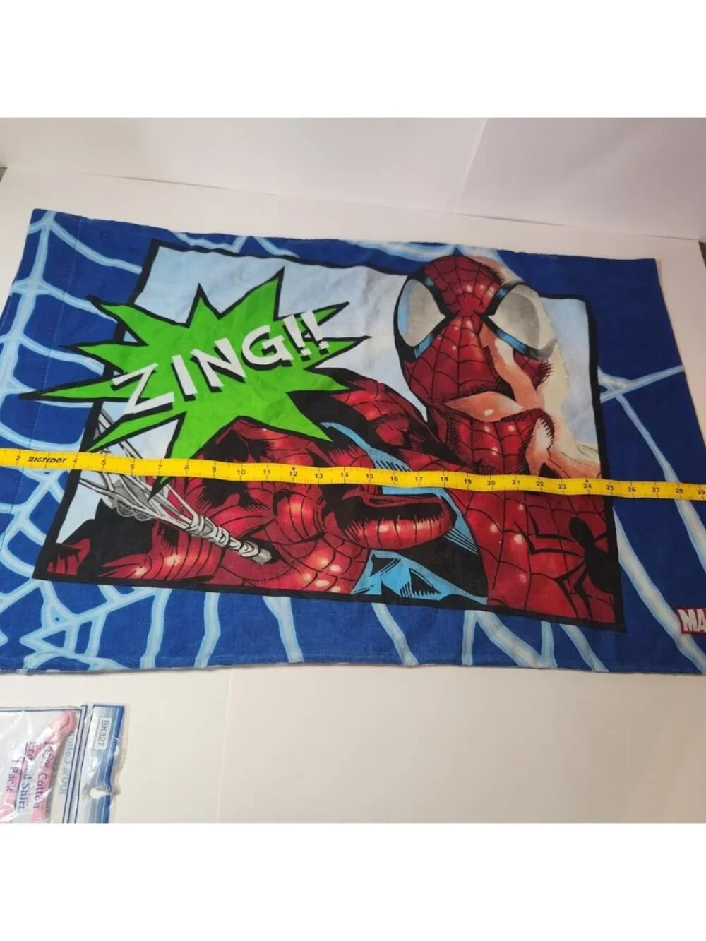 Marvel Spider-Man Comic Action Pillowcase Blue‎ Double Sided Blam Zing Graphic